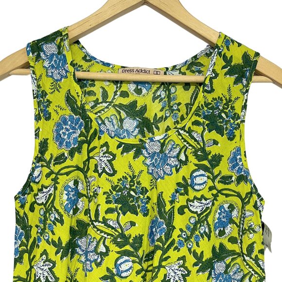 Dress Addict Cami Tank Top NWT Womens S Green Floral Light Cotton Boho Fairy - Picture 2 of 10